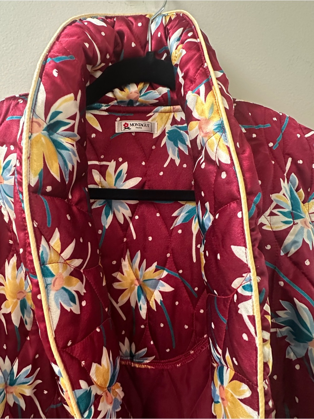Quilted Floral Robe - Red - Picture 2 of 6